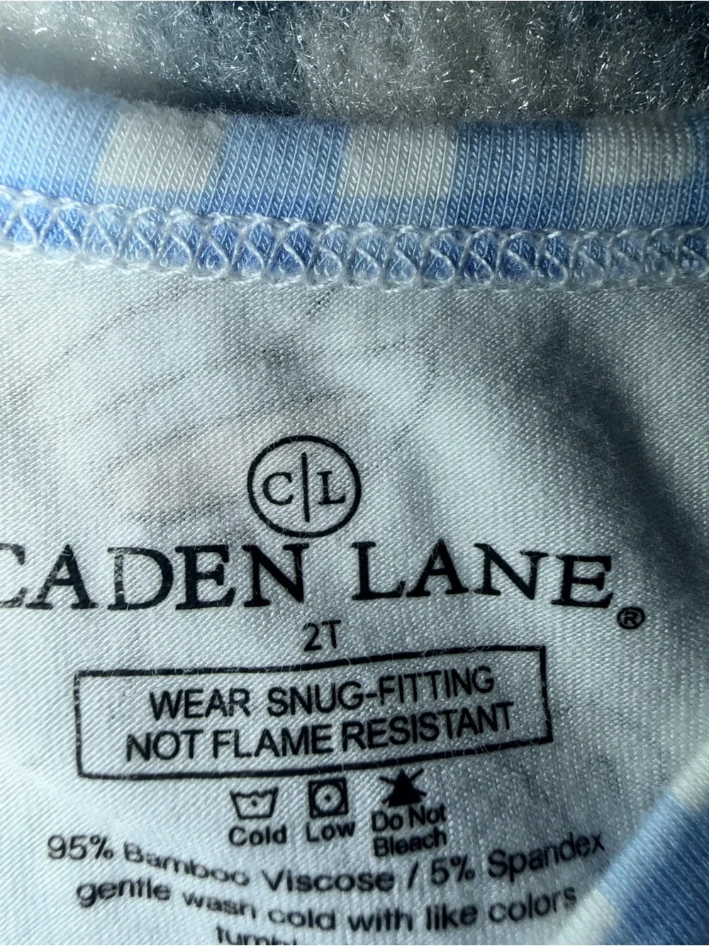 Caden Lane Light Blue Bunny & Egg Sleep Set with Gingham Trim